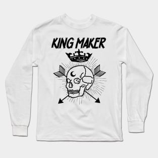 Warrior Skull Crown King Maker Historical Fantasy Long Sleeve T-Shirt